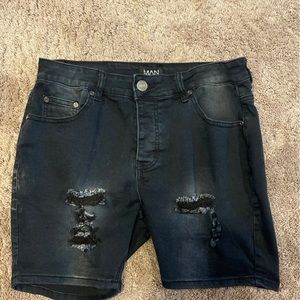 BooHoo Man Stretch Jean Shorts
